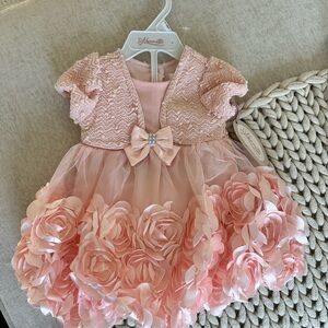 Nannette Pink Floral Kids Formal Dress